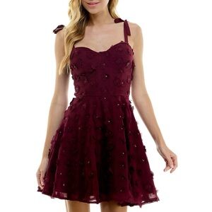 City Studio Red Sweetheart Mini Sundress
